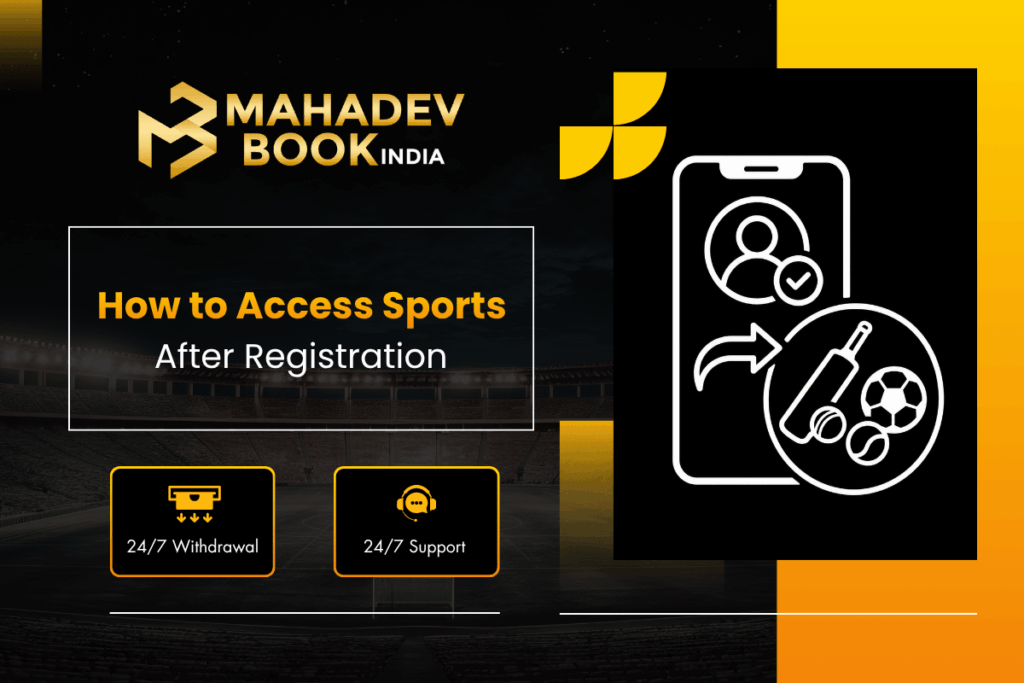 Sports access section explaining how registered users can explore available sports after registration.